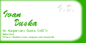 ivan duska business card